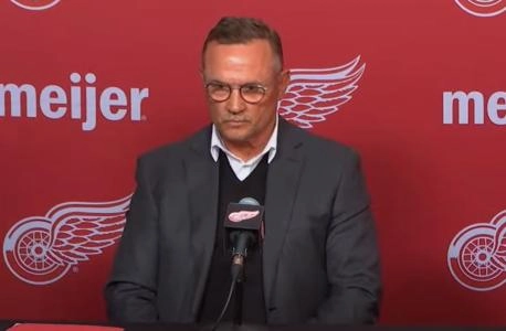 Detroit Red Wings GM Steve Yzerman in a press conference.