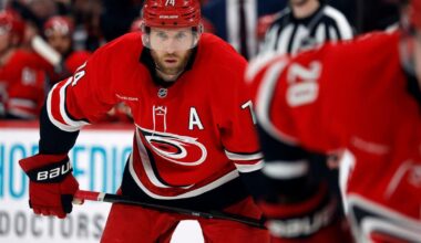 Hurricanes defenseman Slavin exits early against Flyers, status for road trip unclear | Sports