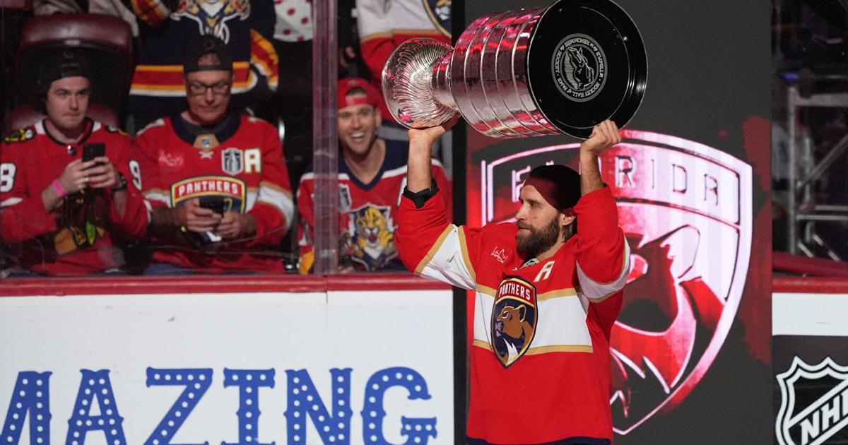 Panthers celebrate Stanley Cup win with banner ceremony, eye historic three-peat as NHL kings | Sports