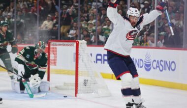 Marchenko's hat trick and Merzlikins' 48 saves help Blue Jackets spoil Wild home opener with 7-4 win | Sports