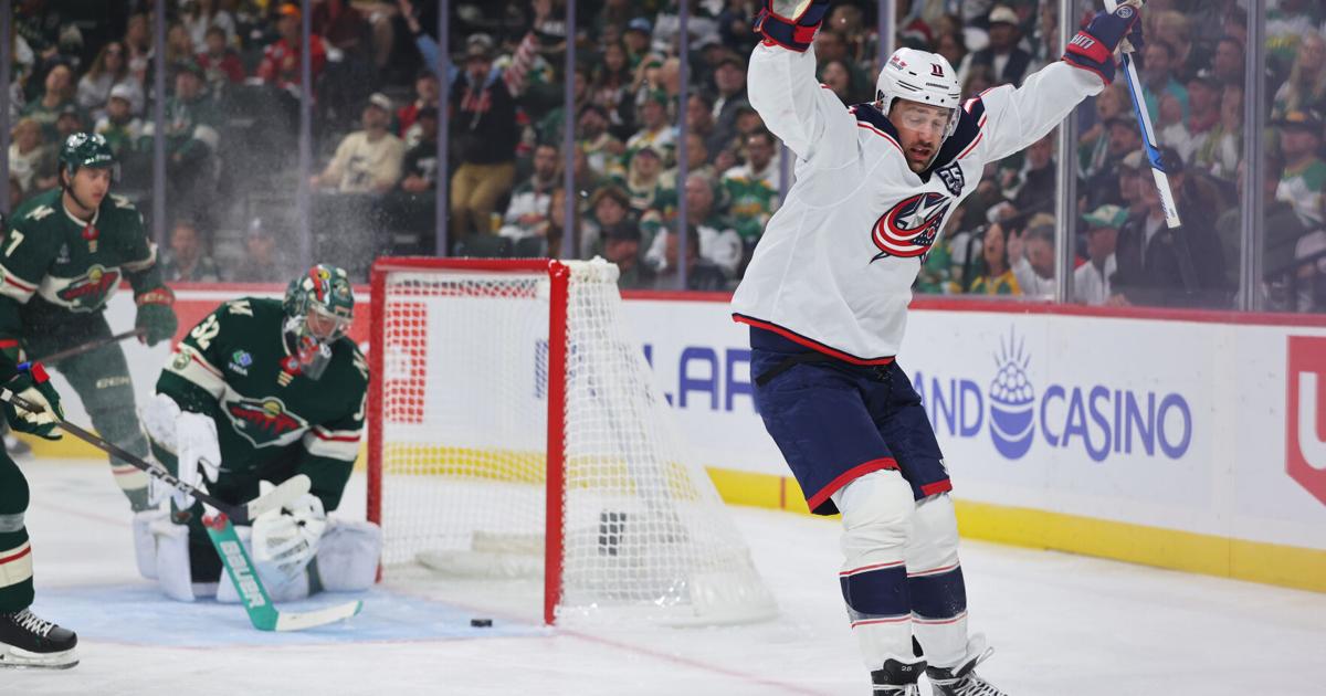 Marchenko's hat trick and Merzlikins' 48 saves help Blue Jackets spoil Wild home opener with 7-4 win | National