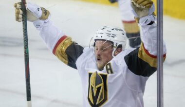 Jack Eichel scores twice and leads the Golden Knights to a 4-2 win over the Flames | National