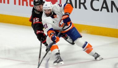 Anders Lee and Kyle Palmieri help the Islanders top the Senators 5-4 | Associated Press