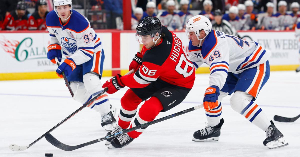 Jack Hughes scores 2 goals as the Devils win their 4th in a row by beating the Oilers 5-3 | Sports