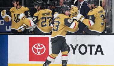 Marner scores first goals as a Golden Knight in 6-1 win over Flames; Stone injured | Sports