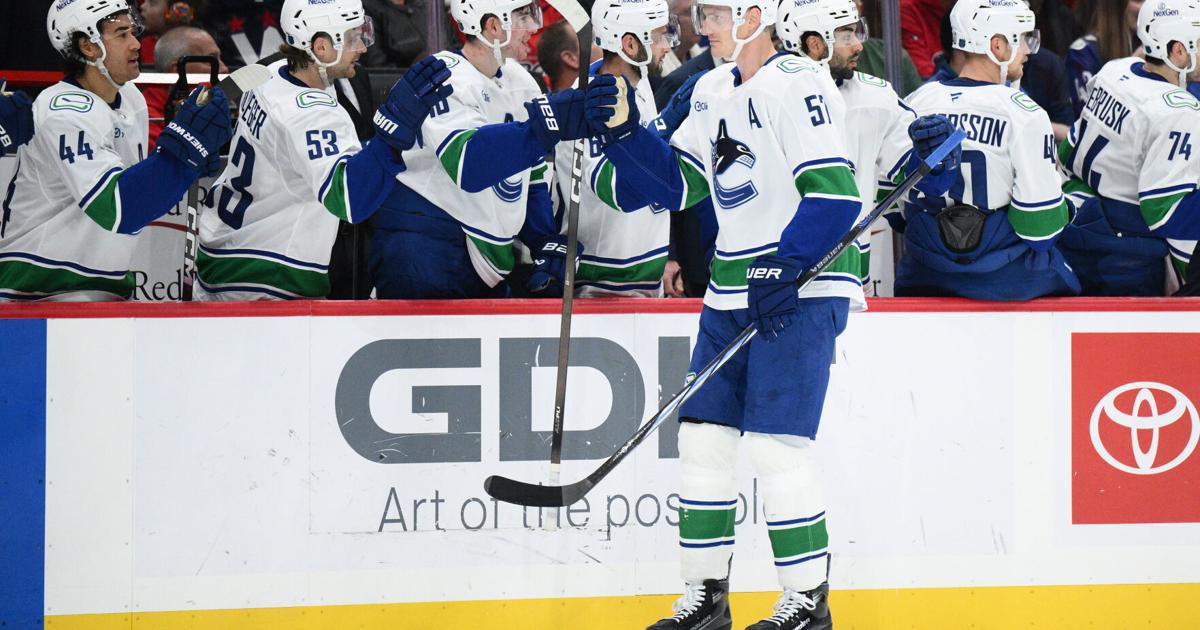Canucks score 3 in the first, snap Washington's 4-game winning streak with a 4-3 victory | Associated Press