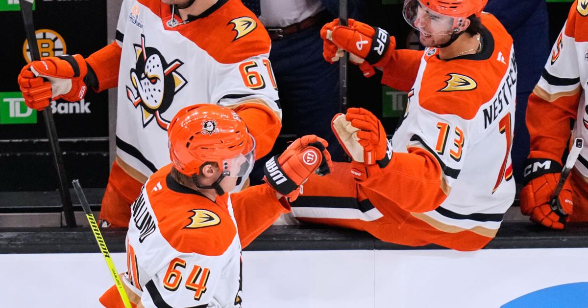 Troy Terry snaps a third-period tie as the Ducks top the Bruins for a 7-5 win | Sports