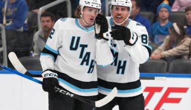 Logan Cooley has natural hat trick in 1st period, Mammoth hold off Blues 7-4 | Sports