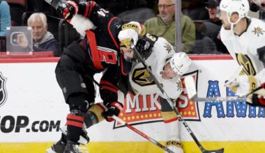 Eichel's 2 late goals help Vegas Golden Knights beat Carolina Hurricanes 6-3 :: WRALSportsFan.com