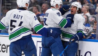 Sherwood has hat trick, DeBrusk scores in shootout as Canucks beat Blues 4-3 | Sports