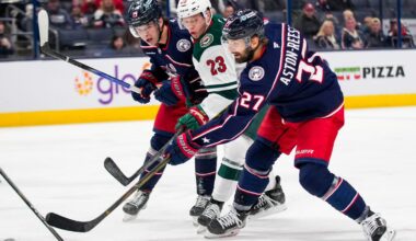 Elvis Merzlikins, Columbus Blue Jackets’ only change vs Minnesota Wild