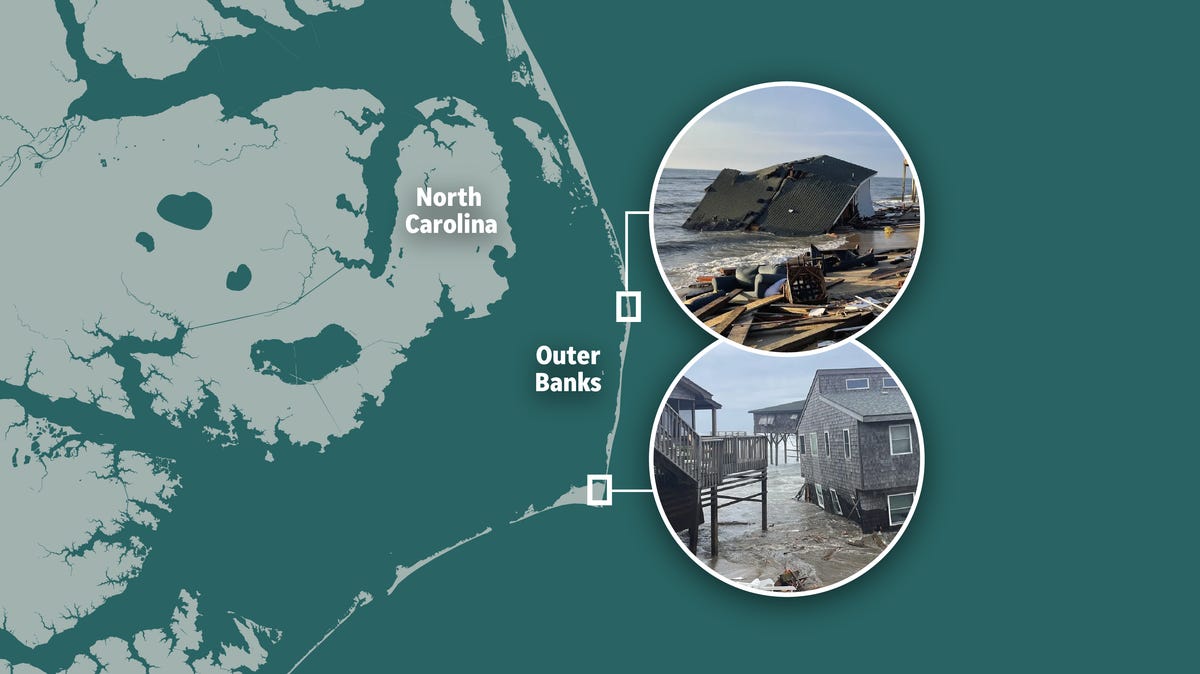 Maps, video show Outer Banks houses collapsed by hurricane waves, before and after