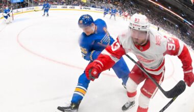 Detroit hits right note again in routing Blues 5-2