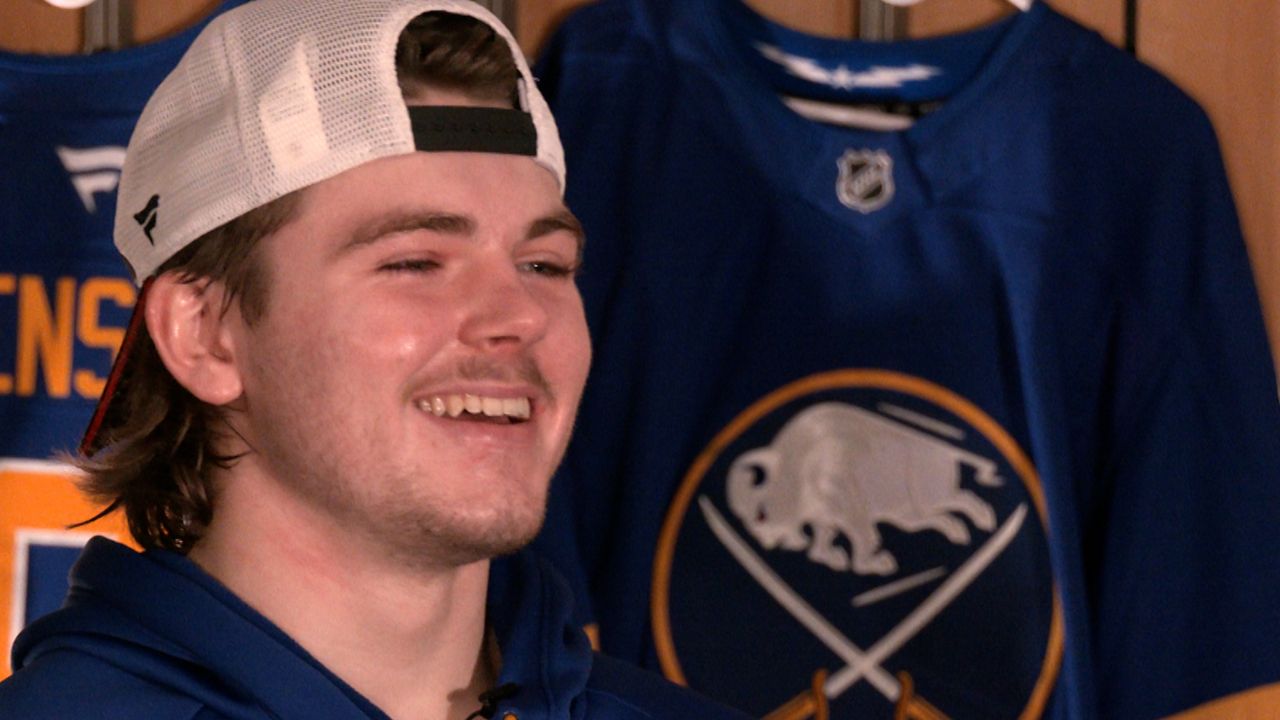 Sabres' top pick from '23 dons new number, continues growth