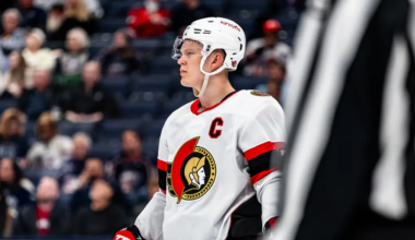 Brady Tkachuk skating for the Ottawa Senators