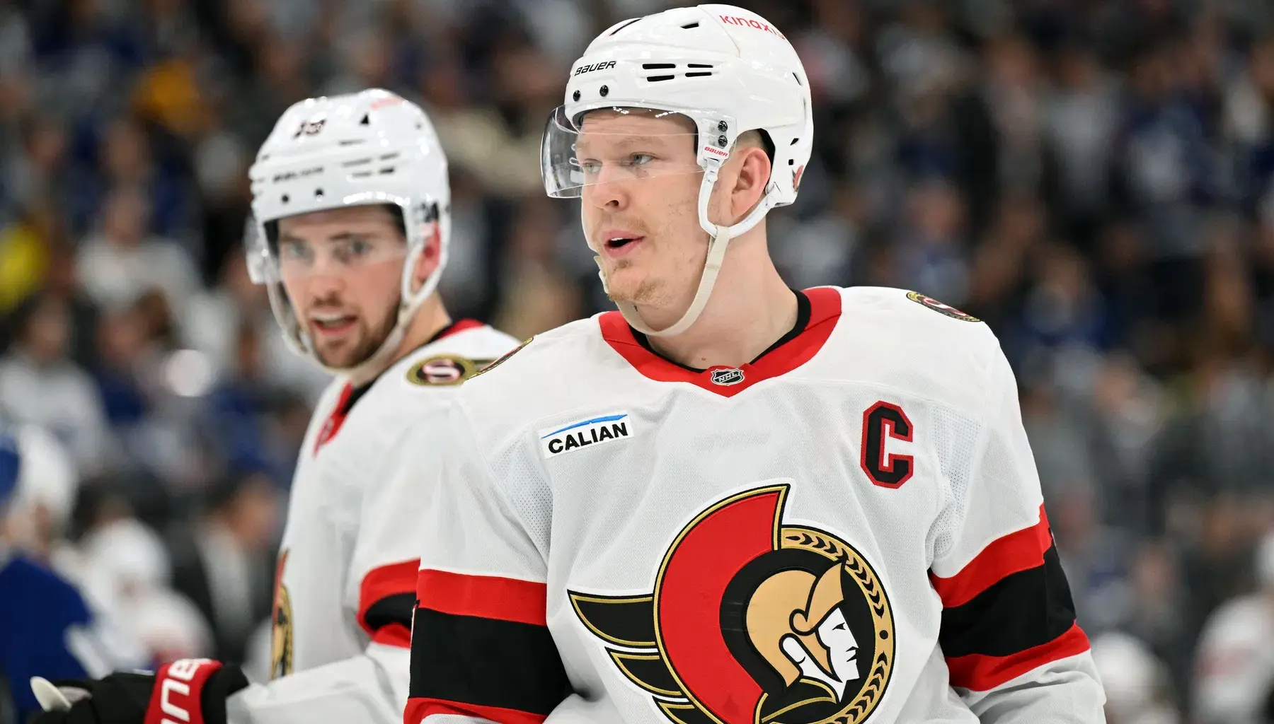 Brady Tkachuk skating for the Ottawa Senators