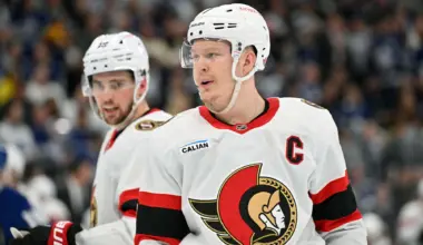 Brady Tkachuk skating for the Ottawa Senators