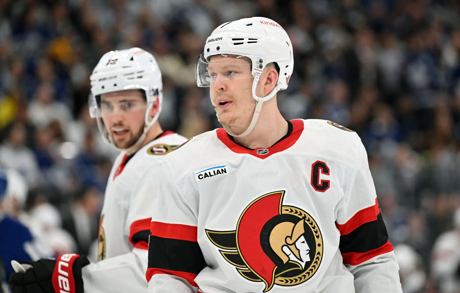 Brady Tkachuk skating for the Ottawa Senators