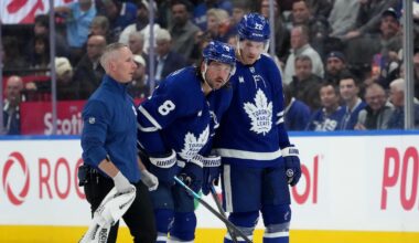 Toronto Maple Leafs’ Chris Tanev exits game vs. New Jersey Devils with upper-body injury