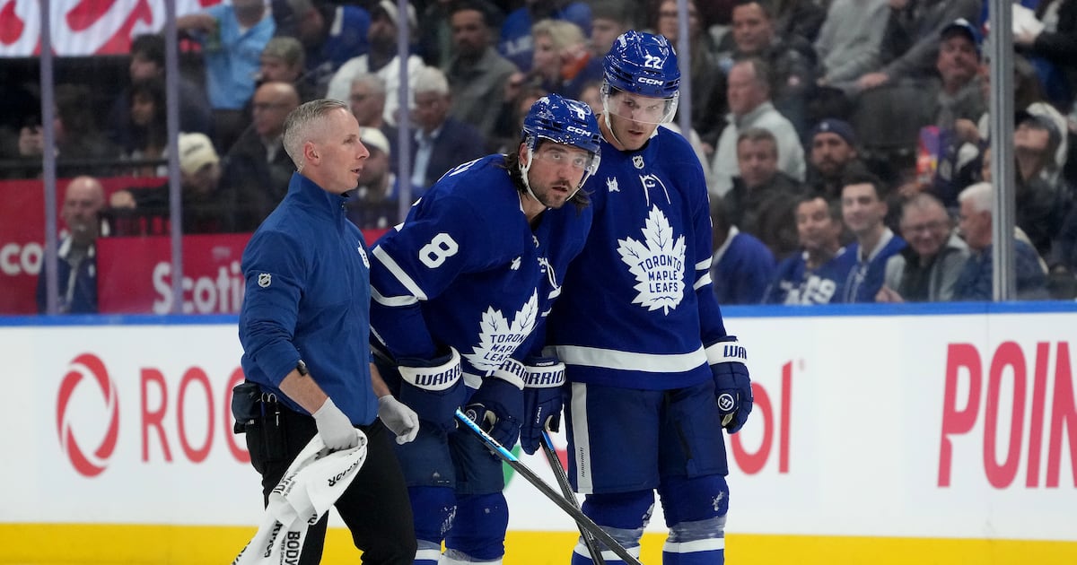 Toronto Maple Leafs’ Chris Tanev exits game vs. New Jersey Devils with upper-body injury