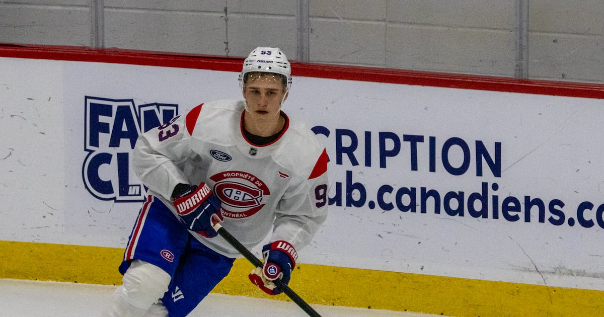 Habs’ Demidov (hand) at practice after leaving Tuesday’s game