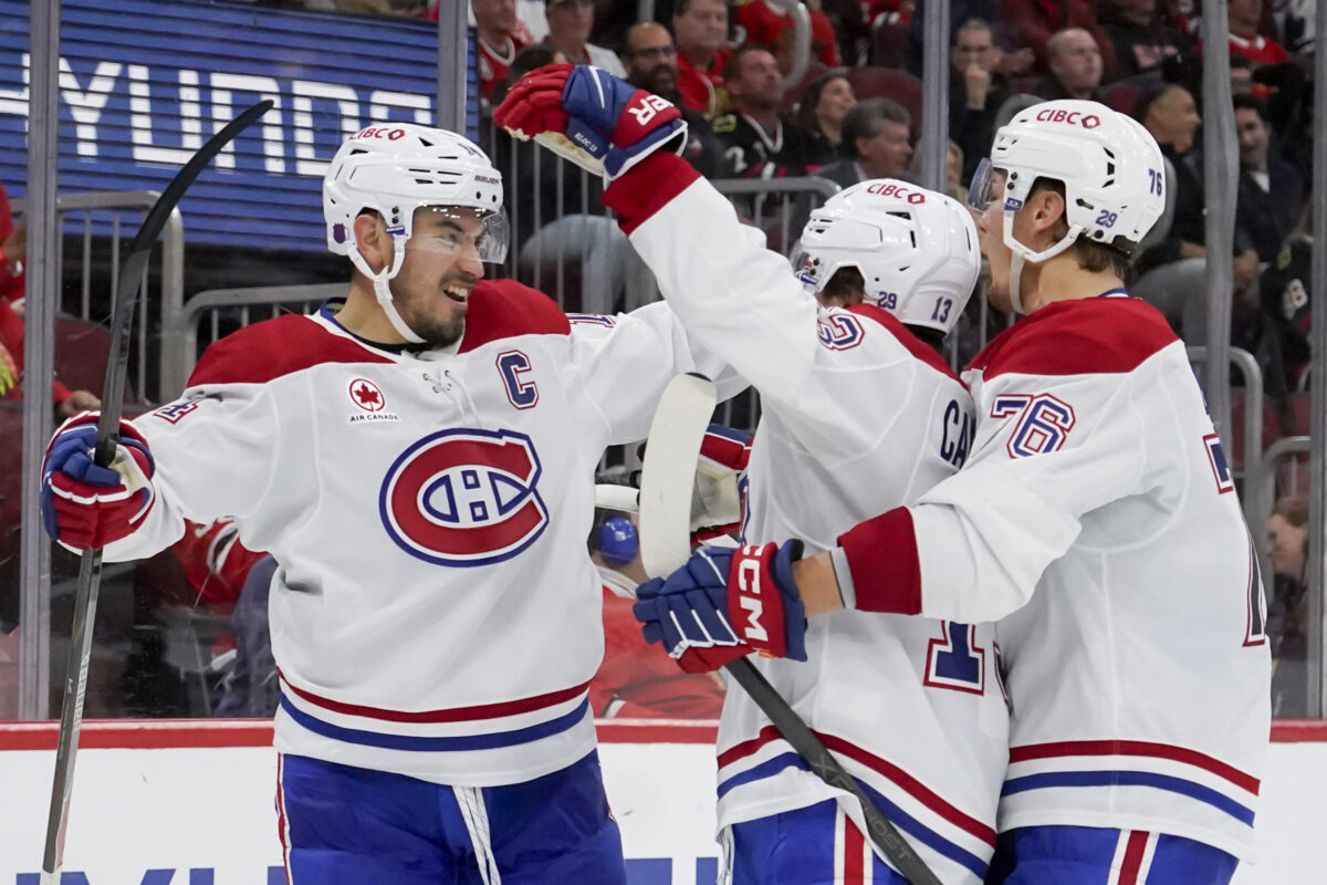 Nick Suzuki Montreal Canadiens Celebrate