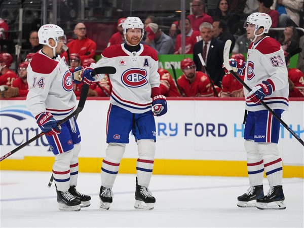 Canadiens score three first-period goals to spoil Red Wings' season opener, 5-1