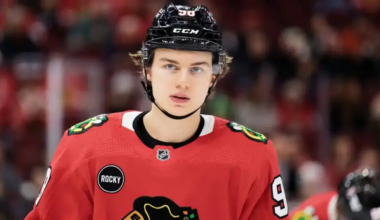 Connor Bedard skating for the Chicago Blackhawks