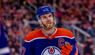 Connor McDavid skating for the Edmonton Oilers