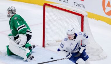 DeSmith makes 46 saves, Hintz and Rantanen each get a goal and an assist, Dallas beats Calgary 5-2