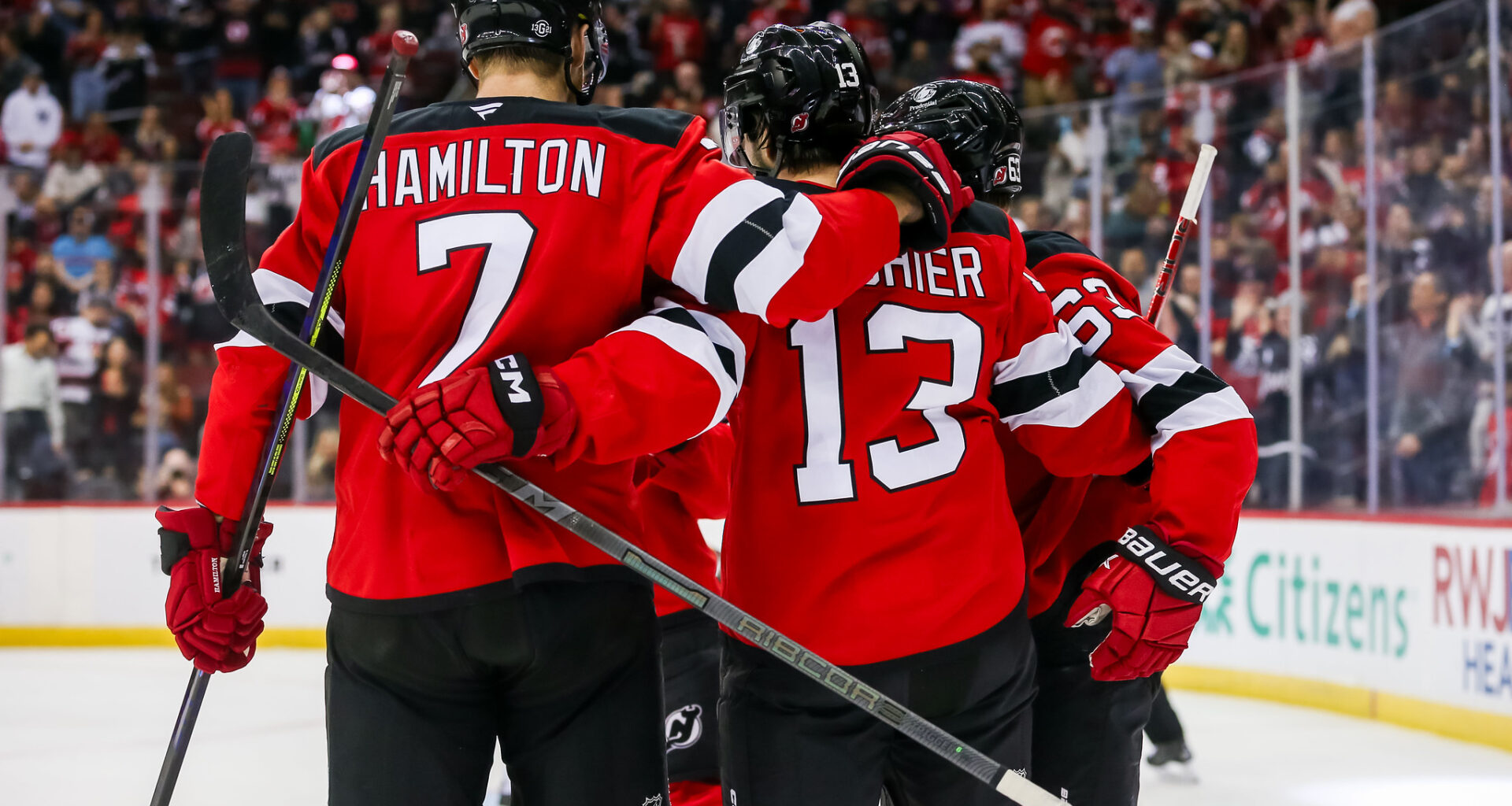 Dougie Hamilton Nico Hischier New Jersey Devils
