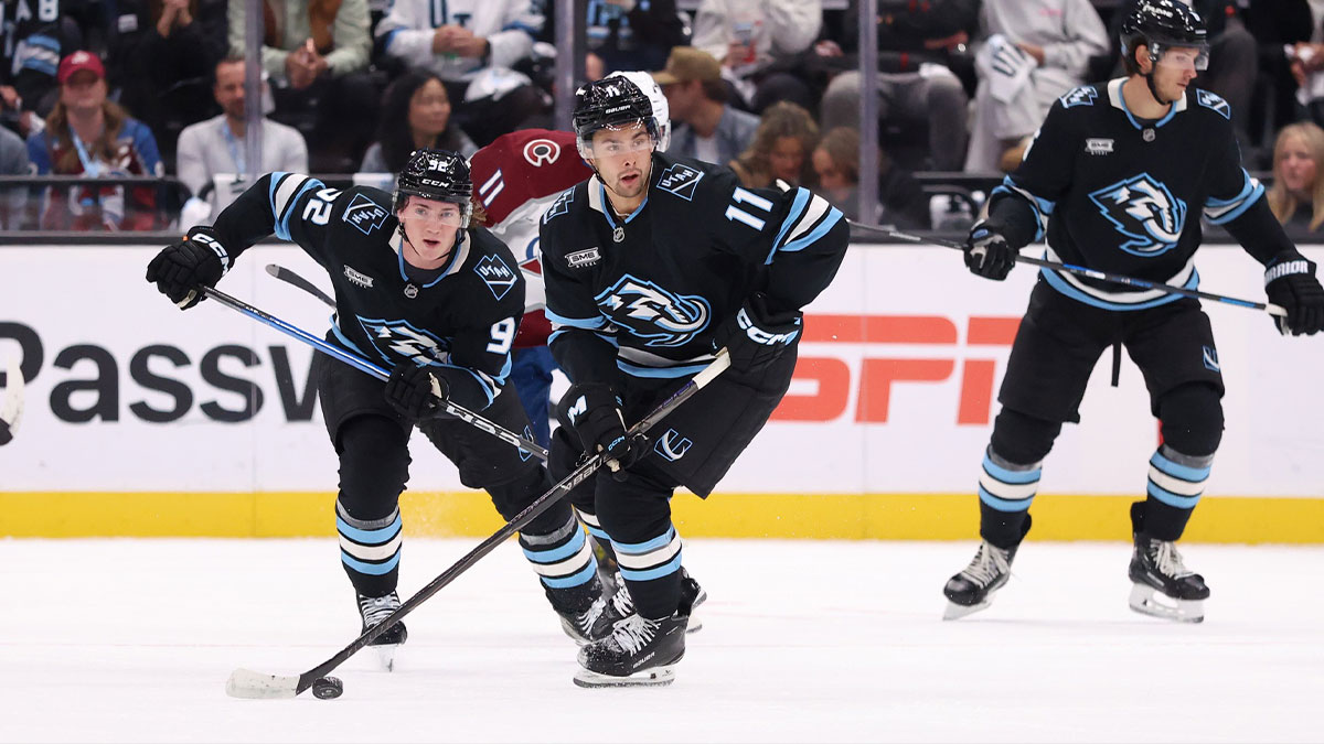 tah Hockey Club defenseman Sean Durzi (50) shoots against the Nashville Predators during the second period at Bridgestone Arena.
