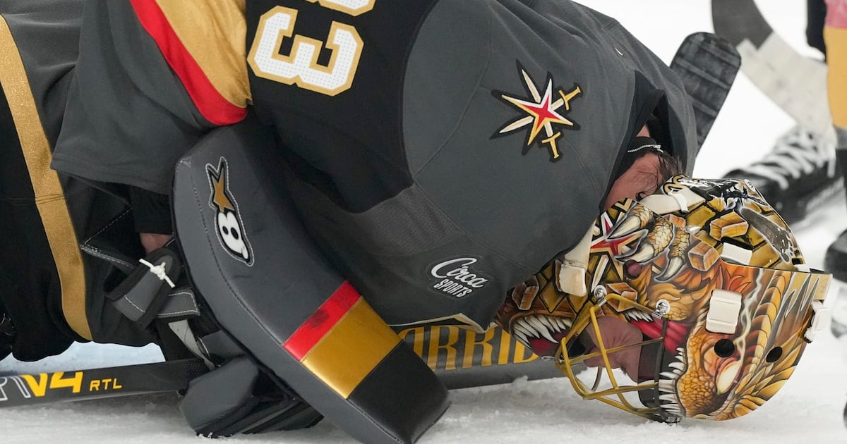 Vegas Golden Knights goalie Adin Hill leaves game in first period with injury