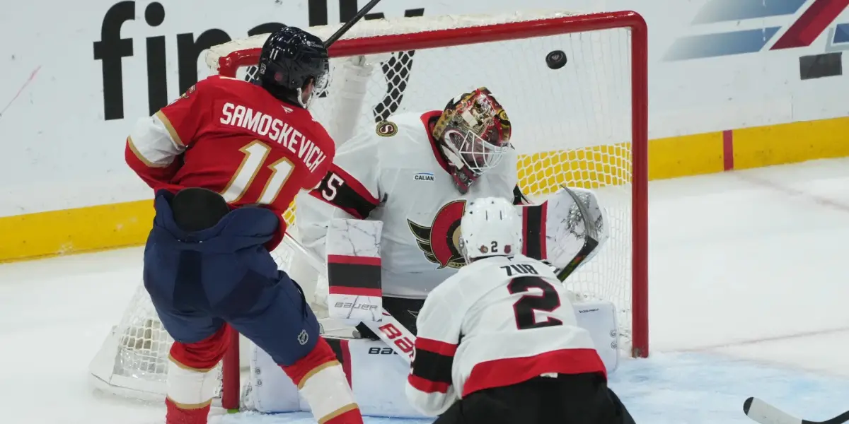 Mackie Samoskevich scores his first goal of the season.