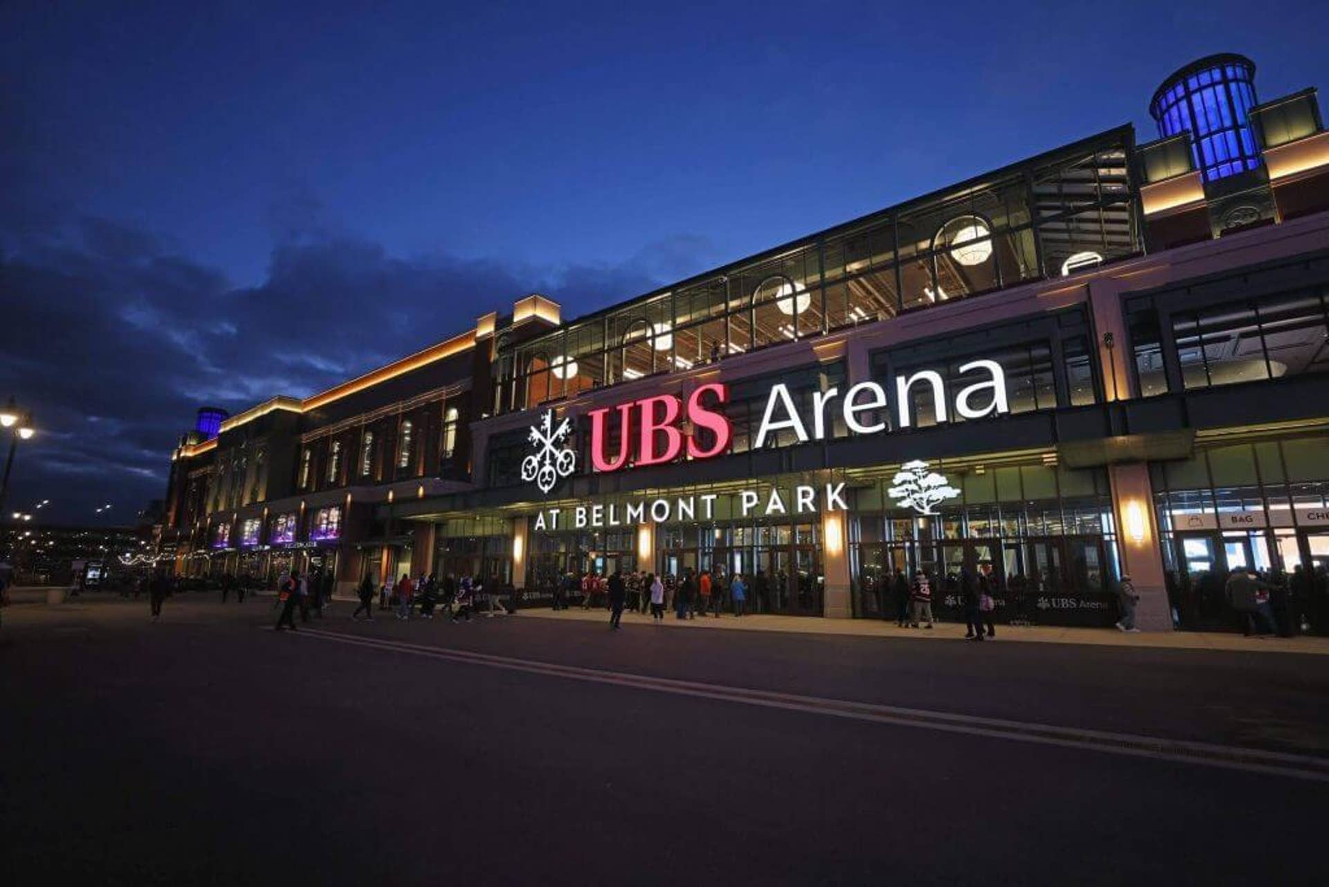A general view of the outside of the arena prior to a game between the New York Islanders and the Washington Capitals on March 11, 2023, in Elmont, N.Y.