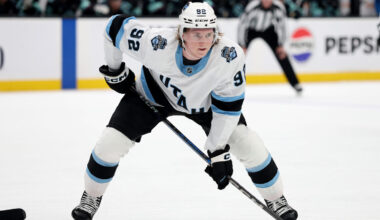 Logan Cooley hat trick Utah Mammoth...