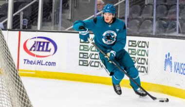 San Jose Sharks defenseman Sam Dickinson