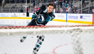 San Jose Sharks forward Michael Misa