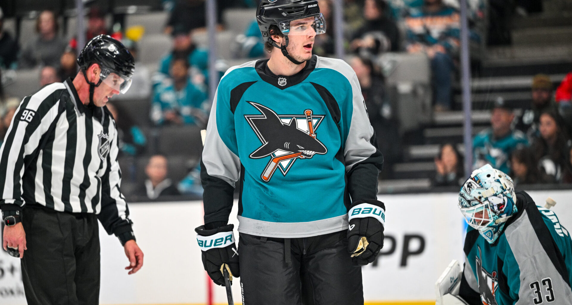 San Jose Sharks defenseman Sam Dickinson