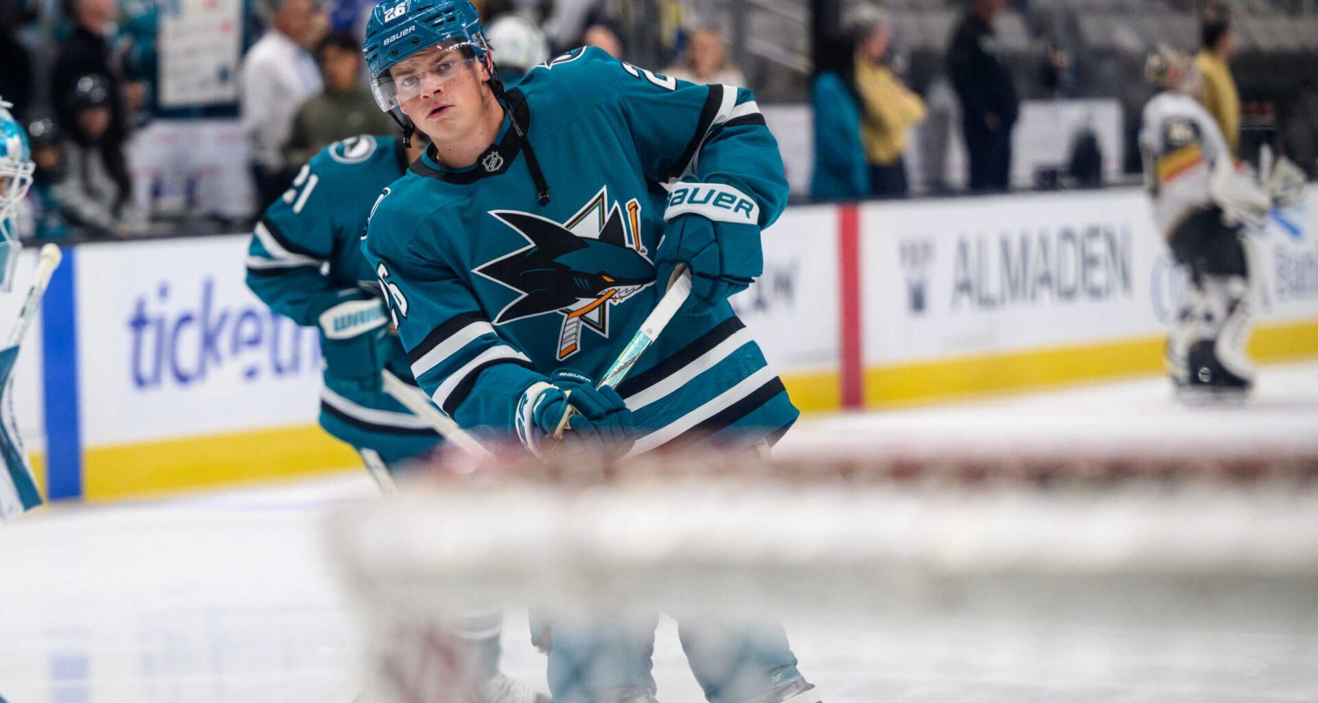 San Jose Sharks defenseman Jack Thompson