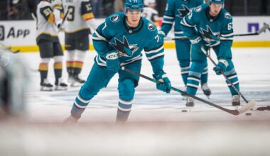 San Jose Sharks forward Michael Misa