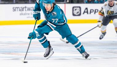 San Jose Sharks forward Michael Misa