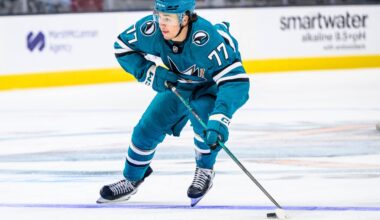 San Jose Sharks forward Michael Misa