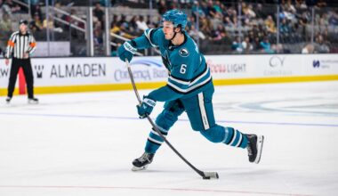 San Jose Sharks defenseman Sam Dickinson