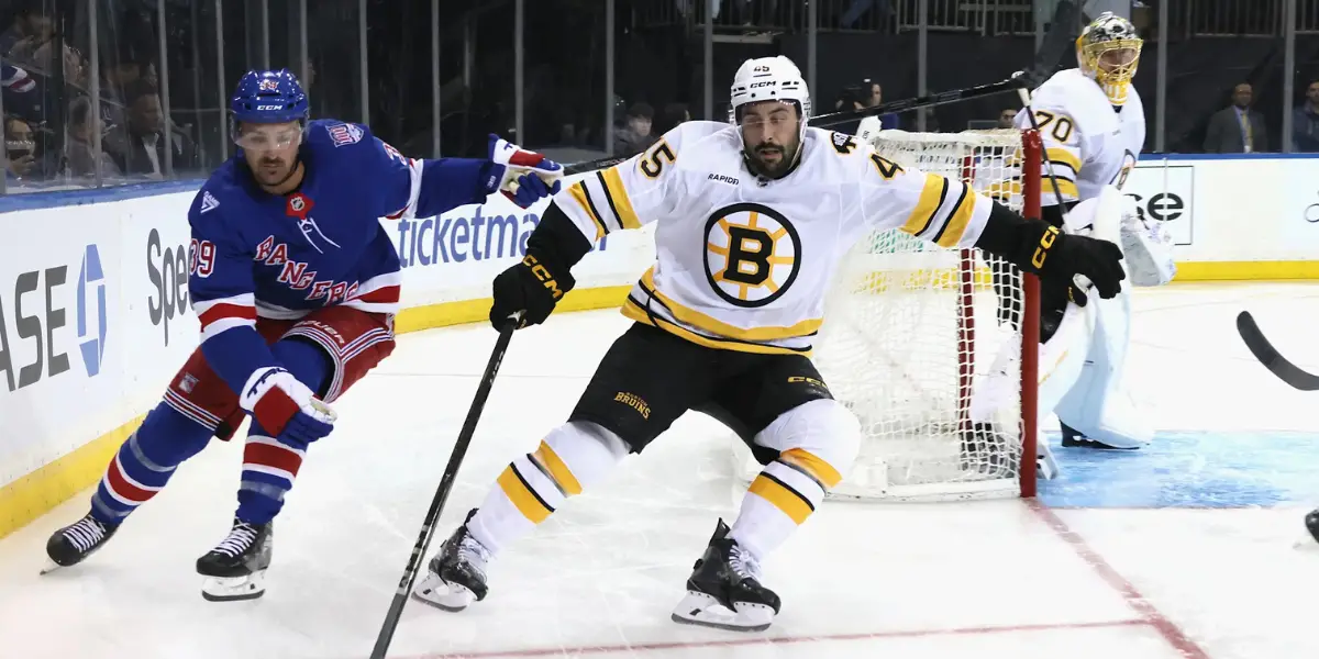 Jonathan Aspirot skating for the Boston Bruins