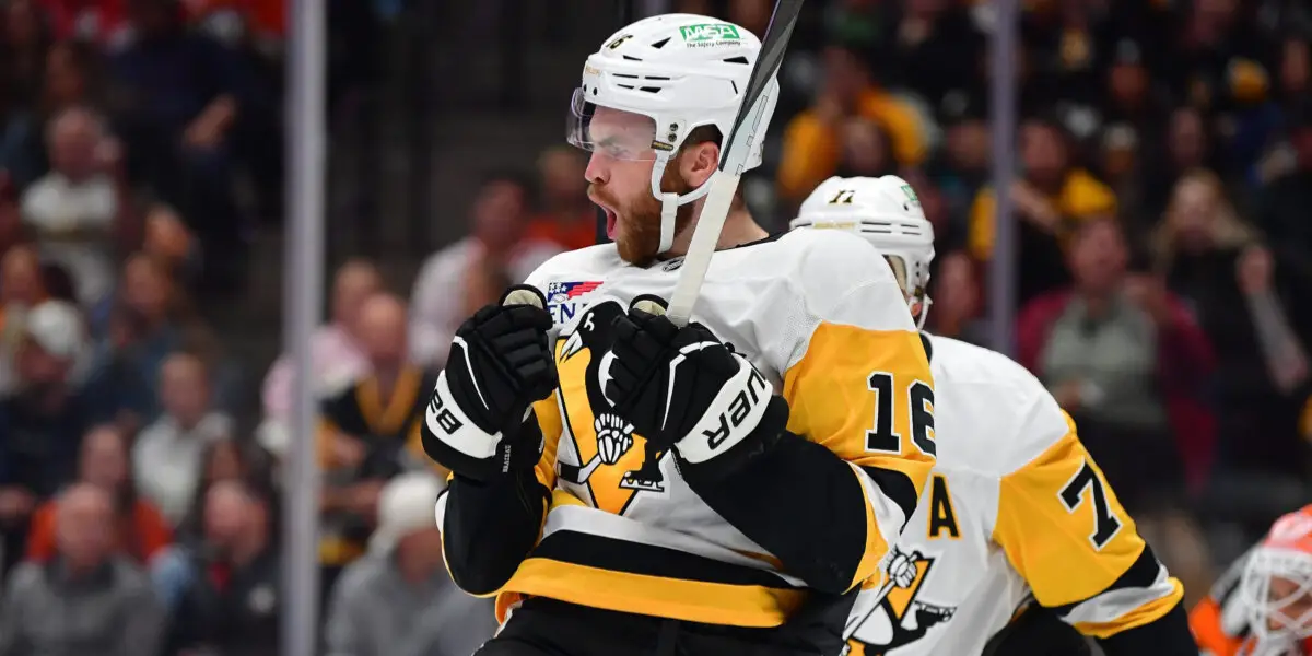 Justin Brazeau skating for the Pittsburgh Penguins