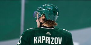 Kirill Kaprizov skating for the Minnesota Wild