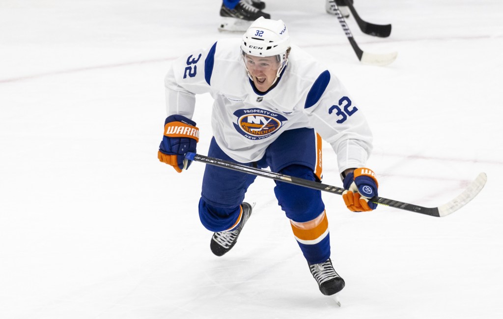 Kyle MacLean, skating during a practice in September, is being inserted into the Islanders' lineup when they face the Oilers to close out their three-game homestand.