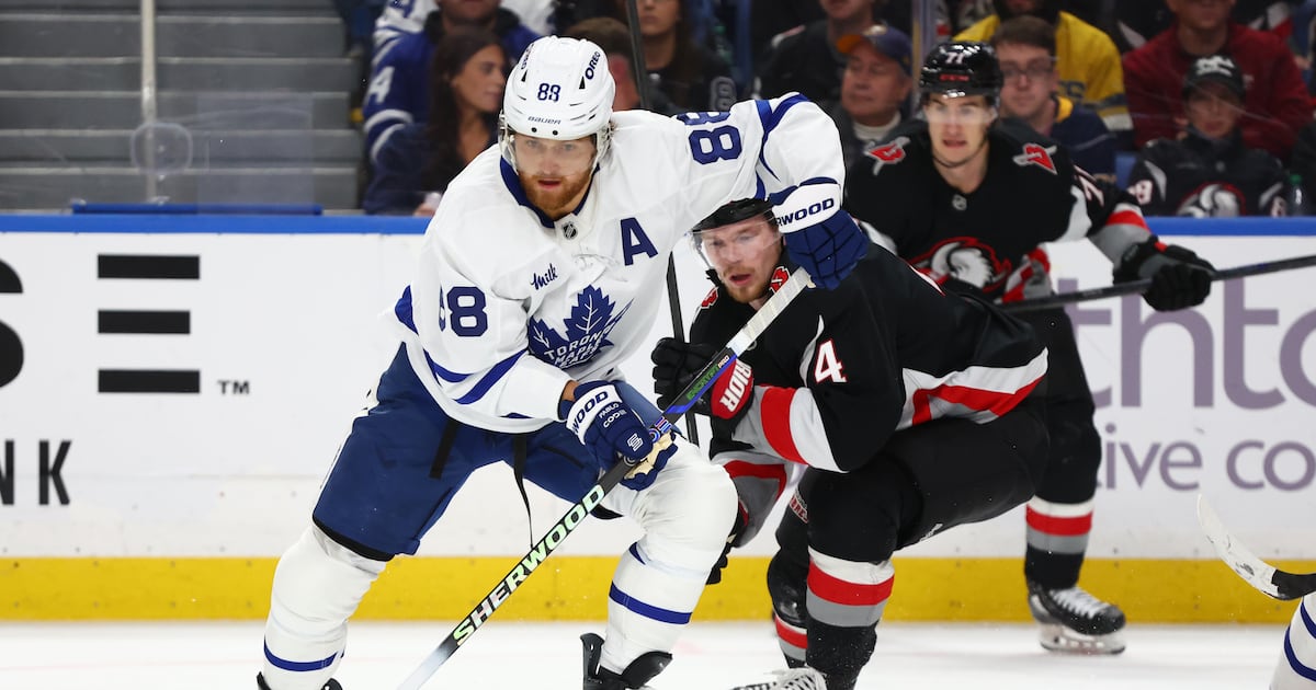 Toronto Maple Leafs’ William Nylander out of lineup Saturday against Buffalo Sabres; Morgan Rielly returns