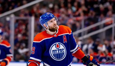 Leon Draisaitl skating for the Edmonton Oilers